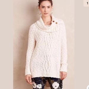 Moth | Ivory Textured Tunic Sweater